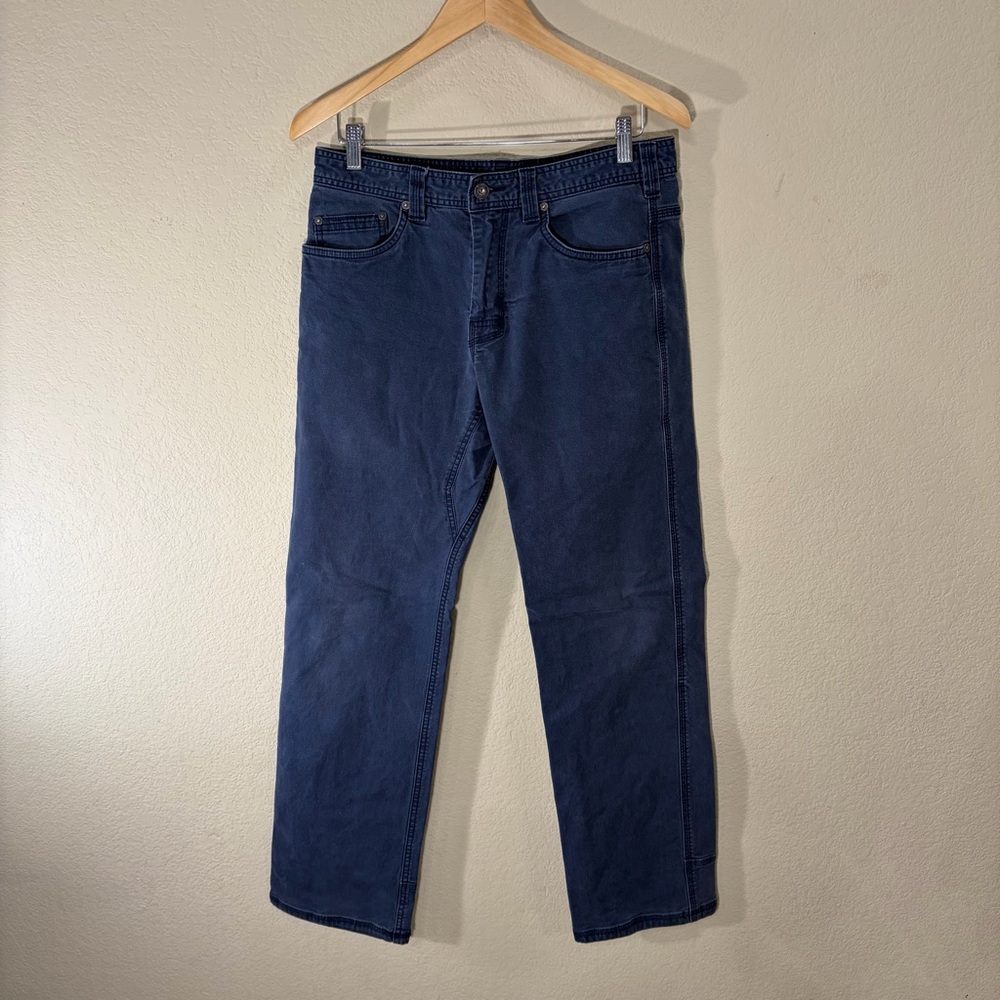 prAna Men's Bronson Jeans Size 32W x 32L Relax Straight Comfy Casual Biker EUC